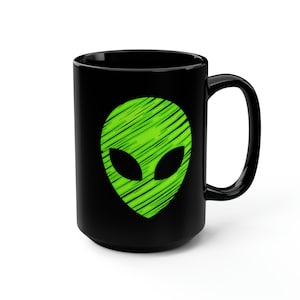 Green Alien Mug, 15oz
