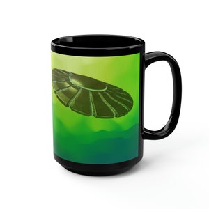 Green Cloud Saucer Coffee Mug, 15oz