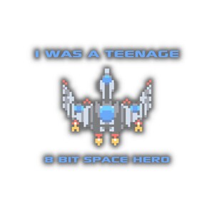 8 Bit Space Hero Die Cut Sticker