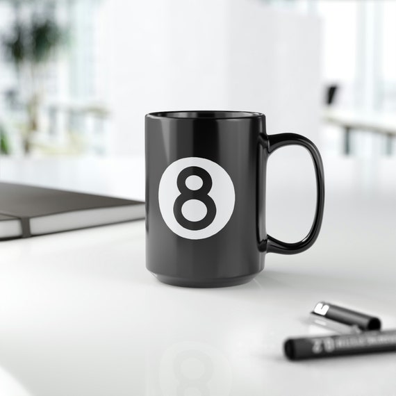 funny halloween pregnancy women's eight (8) ball costume Black Mug 15oz - Hoodiego