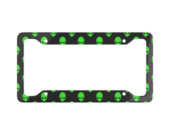 Alien Heads License Plate Frame