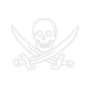 White Jolly Roger Die Cut Sticker