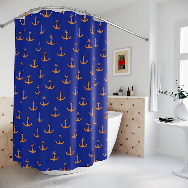 Anchor Shower Curtain Etsy