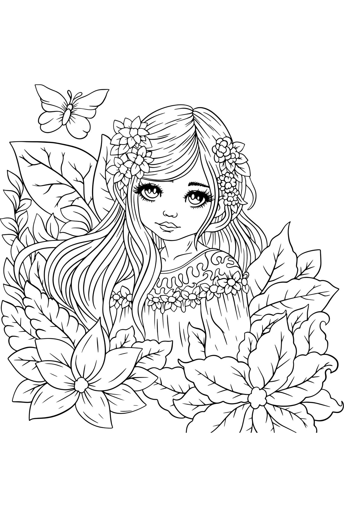 Printable Fairy Coloring Pages for Adults - Etsy