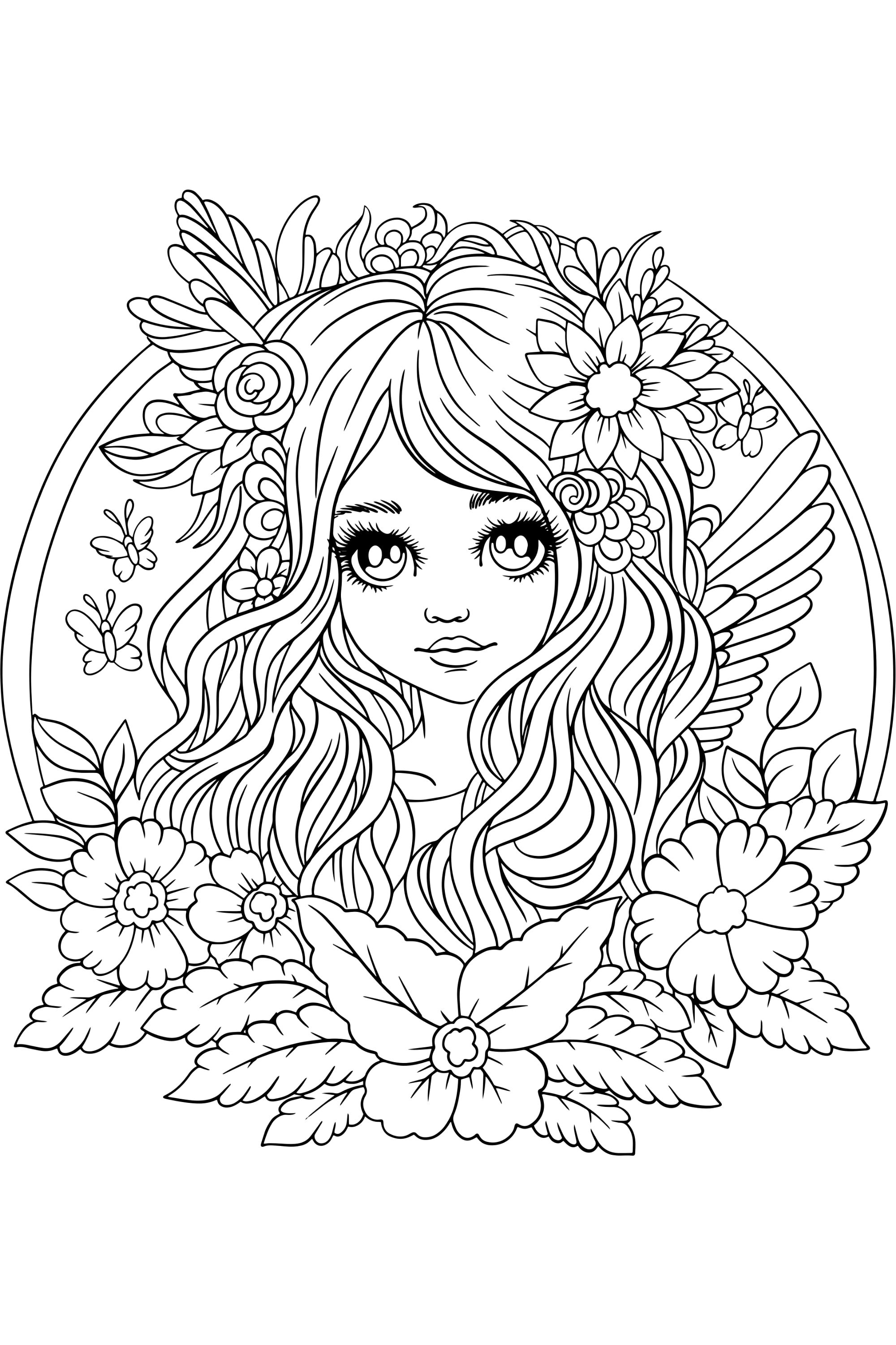 Printable Fairy Coloring Pages For Adults Etsy