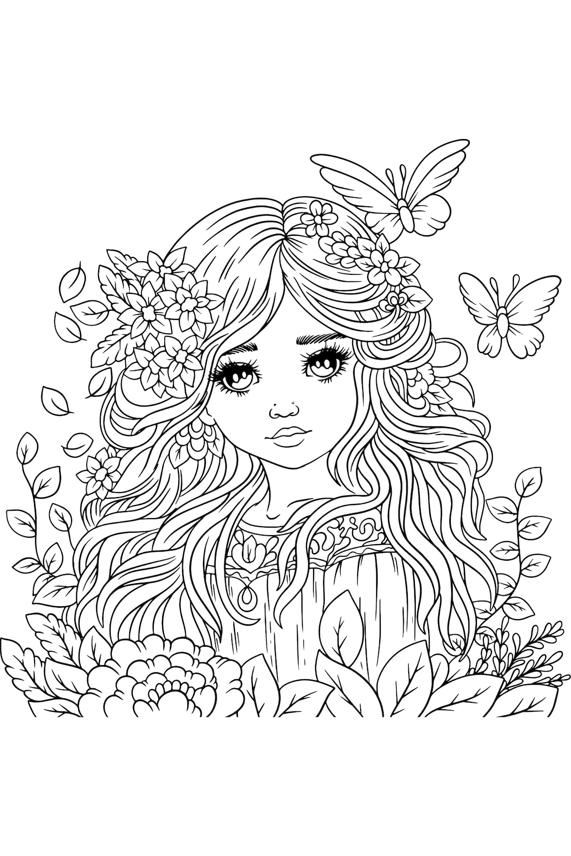 Printable Fairy Coloring Pages for Adults - Etsy