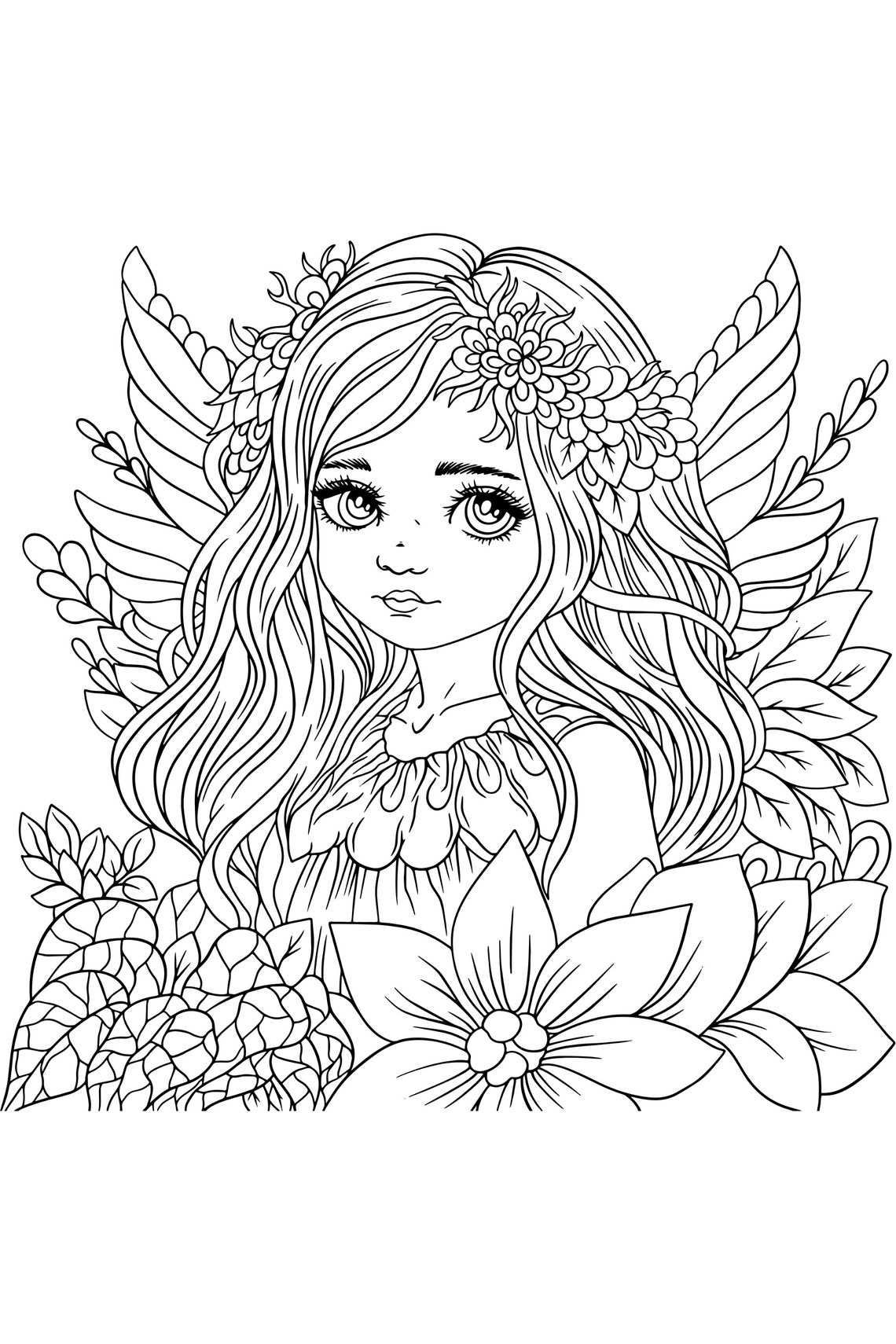 Printable Fairy Coloring Pages for Adults - Etsy