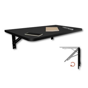 Wandgemonteerde klaptafel 70x40 Zwart – Opvouwbare wandtafel – ruimtebesparende tafel – wandbureau voor thuiskantoor – klein appartement – Handgemaakt