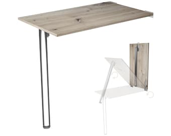 Table murale pliante en chêne noueux 80x50 bureau table pliante table à manger table de cuisine pour le mur table avec pied de table pliable pour montage mural