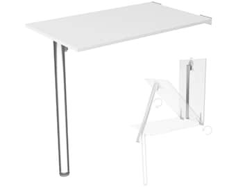 Wandklapptisch in Weiß 80x50 Schreibtisch Klapptisch Esstisch Küchentisch für die Wand Tisch mit Tischbein klappbar zur Wandmontage
