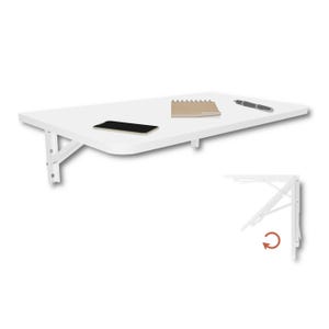 Wandklapptisch 70x40 Weiß – Klappbarer Wandtisch – platzsparender Tisch – Wand-Schreibtisch Home Office – kleine Wohnung – Handmade Finish
