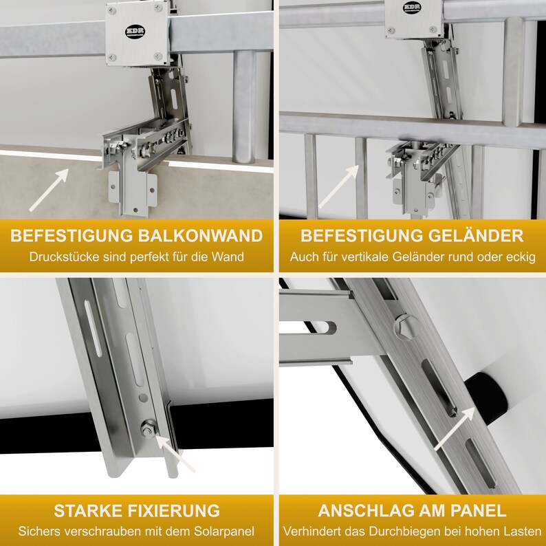 Solarpanel Halterung 4 Stück Balkonkraftwerk Halterung Balkon Für