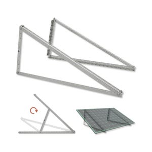 Stainless steel K320 brushed stainless steel solar panel mounting bracket – 2.5 mm thick – adjustable 0-45° – PV bracket for balcony, wall, and flat roof – for solar panels