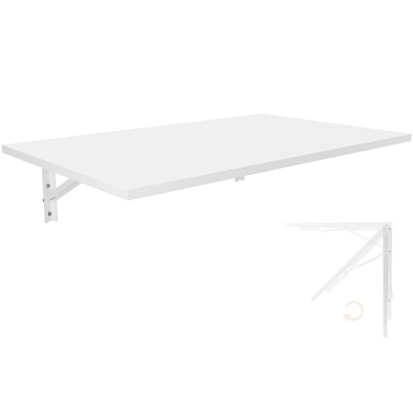 Wandklapptisch in Weiß 80x50 Schreibtisch Klapptisch Esstisch Küchentisch für die Wand Tisch Tischplatte klappbar zur Wandmontage