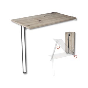 Väggmonterat fällbord 80x50 ek – Hopfällbart väggbord – platsbesparande bord – väggmonterat matbord för hemmakontor – liten lägenhet – Handgjord finish