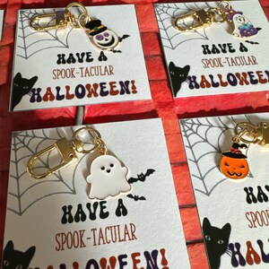 Halloween Keychain - Party Favors – Trick or Treat Gifts, Boo Baskets, Classroom Exchanges, Trunk or Treat Handouts gift plus FREE SHIPPING