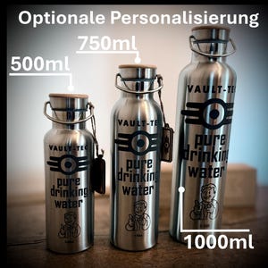 Isoflasche Edelstahl Fallout Vakuum 500ml 750ml 1000ml - Thermosflasche - Inspiriert von Fallout