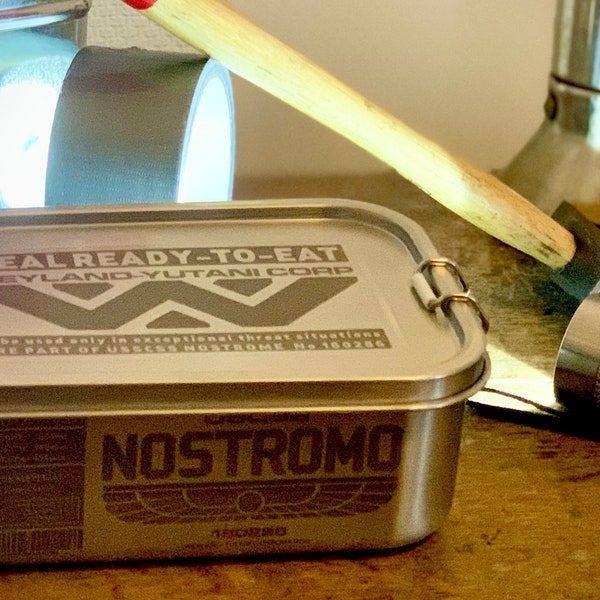 Lunchbox ALIEN Nostromo Edelstahl mit Dichtring -  Brotdose, Aufbewahrungsdose - Inspiriert von Alien, Aliens, Giger