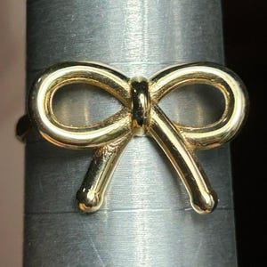14k Italy 1758 AR solid yellow gold large bow knob ring fine jewelry