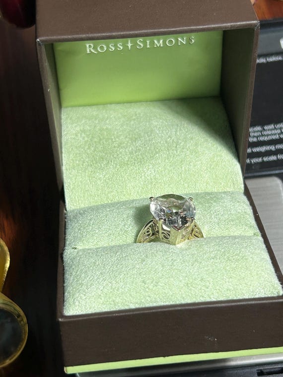 Ross Simons 14k White Gold Topaz Teardrop Cocktai… - image 3