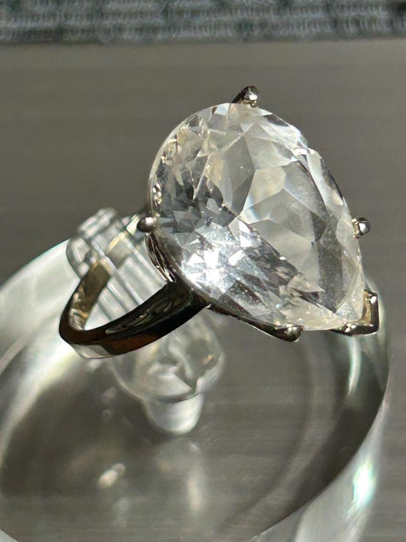 Ross Simons 14k White Gold Topaz Teardrop Cocktai… - image 5