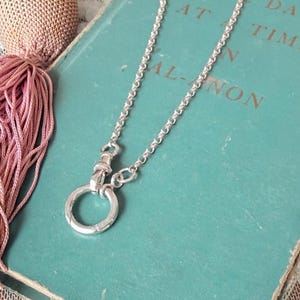 Sterling Silver Charm Holder Necklace | Albert Swivel Clasp Chain | Collect and layer stacking Necklace.