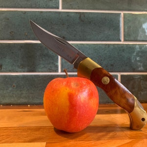 Vintage Boker Treebrand 1989 Lockback Maple Burl Scales