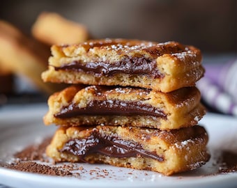 Churro Cookie Stuffed with Chocolate | Gourmet Cookie Recipe | Homemade Cookies | Gourmet Stuffed Cookie | Stuffed Gourmet Cookies