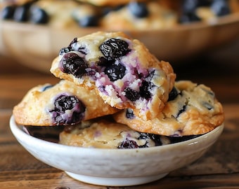Blueberry Muffins Cookie Recipe | Gourmet delicious stuffed bakery cookie recipe | Homemade cookies baking recipe | Sweet sugar dessert