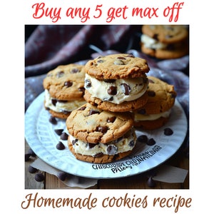 Cookies Ice Cream Sandwiches Recipe | Gourmet delicious stuffed bakery cookie recipe | Homemade cookies baking recipe | Sweet sugar dessert