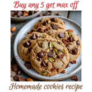 Pistachio Toffee Choco Cookie Recipe | Gourmet delicious stuffed bakery cookie recipe | Homemade cookies baking recipe | Sweet sugar dessert