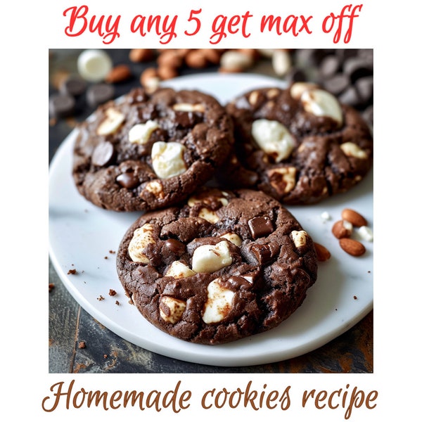 Levain Rocky Road Cookies Recipe | Gourmet delicious stuffed bakery cookie recipe | Homemade cookies baking recipe | Sweet sugar dessert