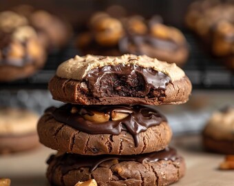 Peanut Butter Cups Cookie Recipe | Gourmet Cookie Recipe | Homemade Cookies | Gourmet Stuffed Cookie | Stuffed Gourmet Cookies