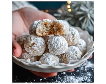 Mexican Wedding Cookies Recipe | Gourmet delicious stuffed bakery cookie recipe | Homemade cookies baking recipe | Sweet sugar dessert