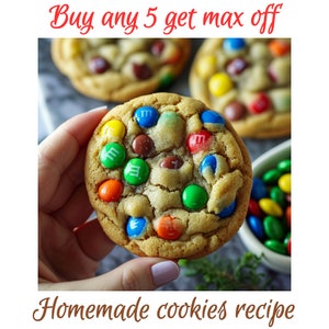 Soft M&M Cookies Recipe | Gourmet delicious stuffed bakery cookie recipe | Homemade cookies baking recipe | Sweet sugar dessert