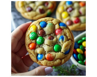 Soft M&M Cookies Recipe | Gourmet delicious stuffed bakery cookie recipe | Homemade cookies baking recipe | Sweet sugar dessert