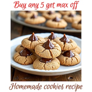 Peanut Butter Blossoms Recipe | Gourmet delicious stuffed bakery cookie recipe | Homemade cookies baking recipe | Sweet sugar dessert