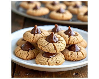 Peanut Butter Blossoms Recipe | Gourmet delicious stuffed bakery cookie recipe | Homemade cookies baking recipe | Sweet sugar dessert