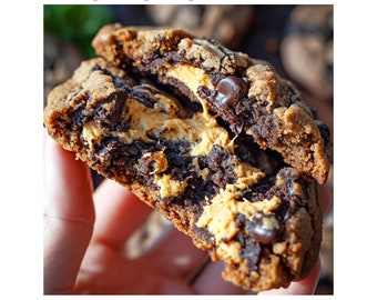 Receta de galletas de mantequilla de cacahuete y chocolate negro Levain (Descarga digital)