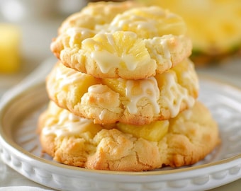 Pineapple Cookie Recipe | Gourmet delicious stuffed bakery cookie recipe | Homemade cookies baking recipe | Sweet sugar dessert