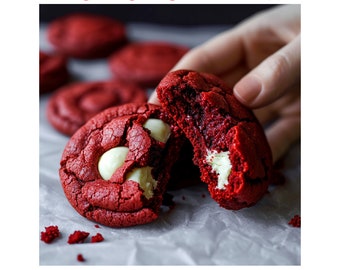 Red Velvet Stuffed Cookies Recipe: Gourmet Bakery Style (Digital Download)