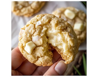 White Choco Coconut Cookies Recipe | Gourmet delicious stuffed bakery cookie recipe | Homemade cookies baking recipe | Sweet sugar dessert