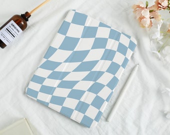 Blue And White Check Aesthetics iPad Case for iPad Air 5 iPad 10 10.9" 2022 iPad Pro 12.9'' 2021 Pro 11" 2022 iPad Mini 6 Case, iPad Cover