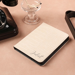 Beige krokodillenleren iPad-hoes voor iPad Air 5 iPad 10 10,9" 2022 iPad Pro 12,9'' 2021 Pro 11" 2022 iPad Mini 6-hoes, iPad-hoes