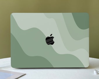 Green Ripple Abstract Personalized Macbook Pro 14 Case M1 Macbook Air 13 Macbook Pro 13 Pro 14 16 15 M2 A2681 2022 Gift idea