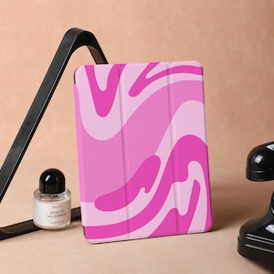 Rose Love Streaks Étui pour iPad pour iPad Air 5 iPad 10 10,9 pouces 2022 iPad Pro 12,9 pouces 2021 Pro 11 pouces 2022 Étui pour iPad Mini 6, housse pour iPad, cadeaux