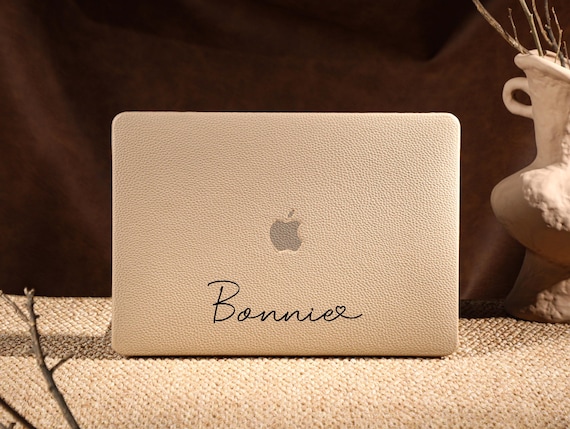 Custodia personalizzata in pelle color cachi per MacBook Pro 14 M1