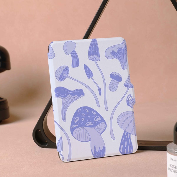 Blue Mushroom Forest Personalization Kindle Paperwhite Case, All-new Kindle 6" 2022 case, Cute PaperWhite 5 Case, Kindle 10/11th Gen Cover