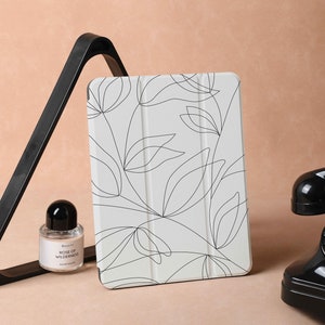 Étui pour iPad Cement Line Lily pour iPad Air 5, iPad 10 10,9 pouces 2022, iPad Pro 12,9 pouces 2021 Pro 11 pouces 2022, iPad Mini 6, housse pour iPad, cadeaux