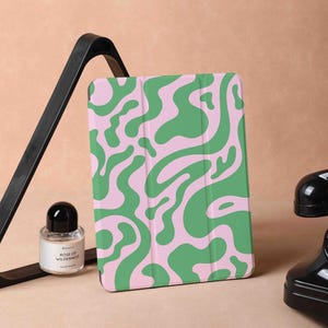 Green Waterline iPad Case for iPad Air 5 iPad 10 10.9&quot; 2022 iPad Pro 12.9&#39;&#39; 2021 Pro 11&quot; 2022 iPad Mini 6 Case, iPad Cover, gifts